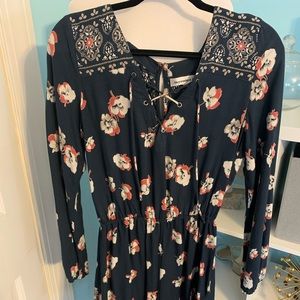 Abercrombie and Fitch long sleeve floral romper